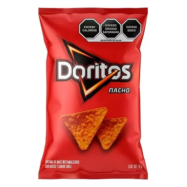 Sabritas Doritos Nacho Queso, 146g (5.15 oz) Bolsa, Caja de 24