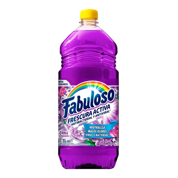 Fabuloso Multiusos Lavanda, 1L (33.8 fl oz) Botella, Caja de 12