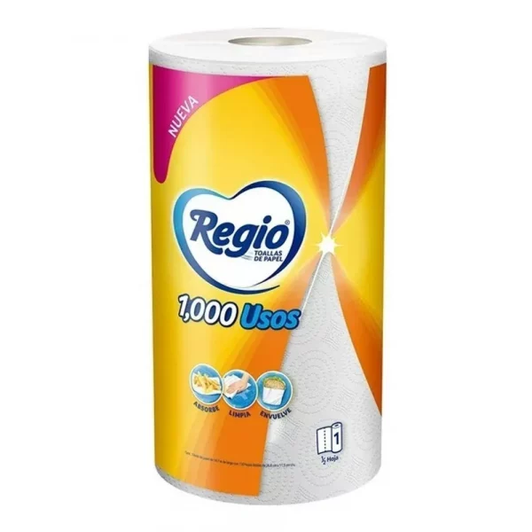 Regio Toalla 1000 Usos, 1 Roll Paquete, Caja de 12